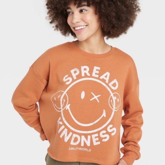 SmileyWorld Tops - Spread kindness cropped sweatshirt